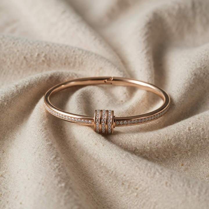 Rose Gold Bangle Aoibhinn with Crystals