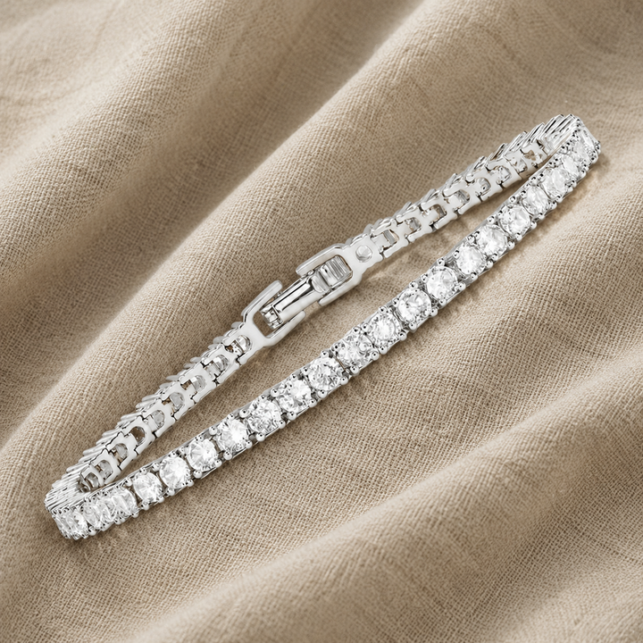 Silver Tennis Bracelet Méabh with Crystals