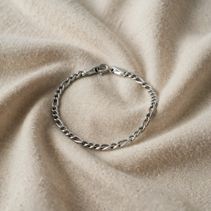 Silver Figaro Chain Bracelet Nuala
