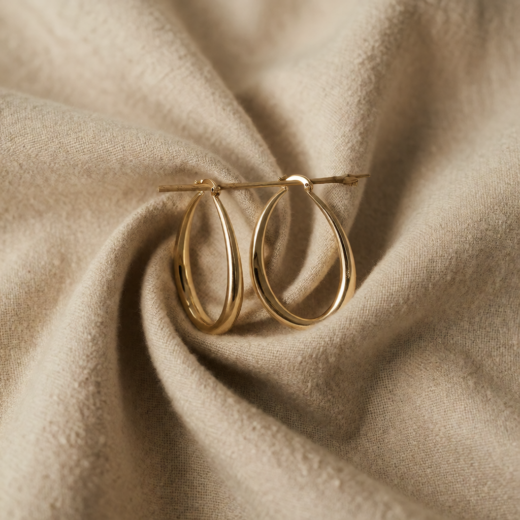 Gold Oval Hoop Earrings Cobh