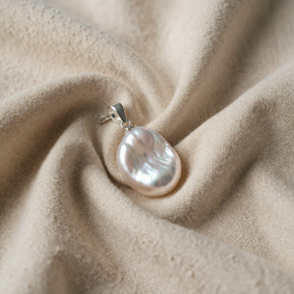 Pearl Necklace Dingle with Baroque Drop