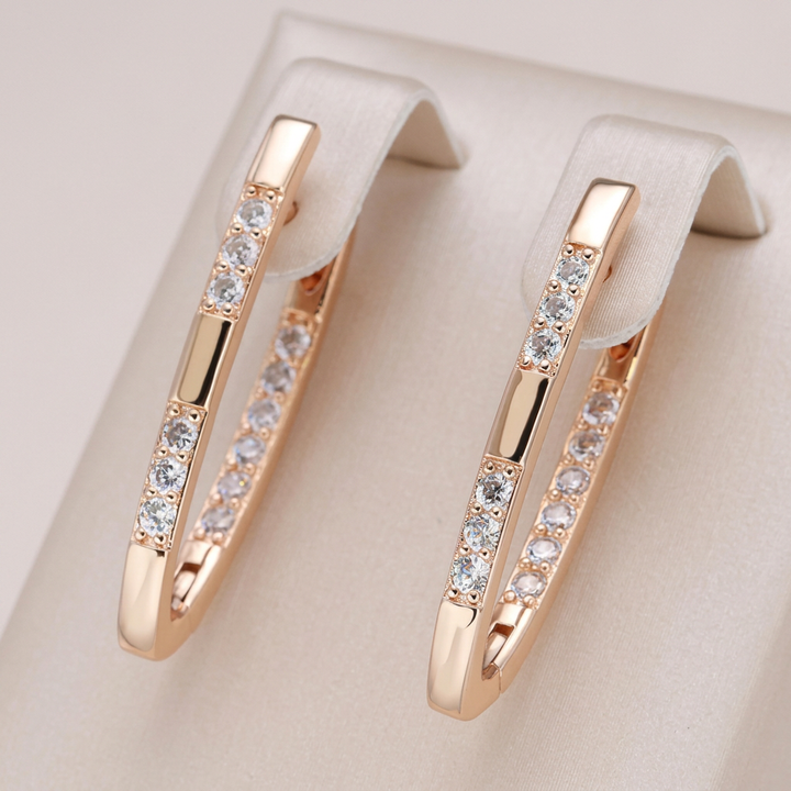 Elegant Crystal Earrings, Gold-Tone