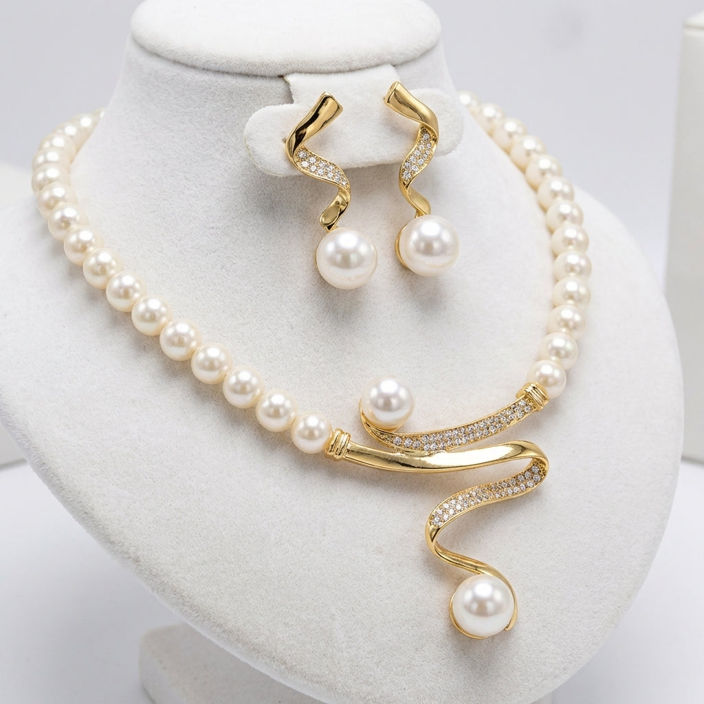 Pearl Gift Set: Necklace and Earrings