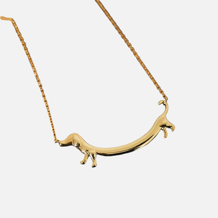 Gold Necklace Riona with Dachshund Dog
