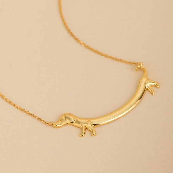 Gold Necklace Riona with Dachshund Dog