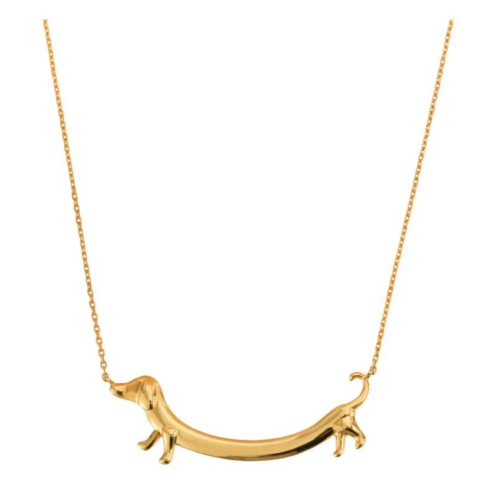 Gold Necklace Riona with Dachshund Dog