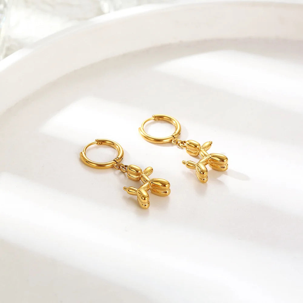 Gold Balloon Dog Earrings Saoirse