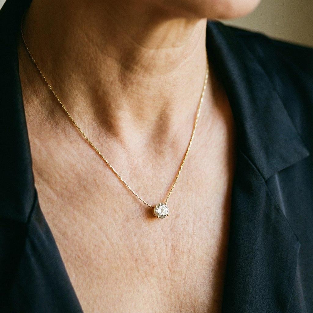 Gold-Tone Necklace with Crystals