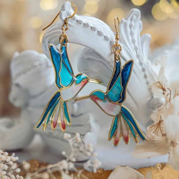 Gold Ring Set Kinsale with Hummingbird Motif