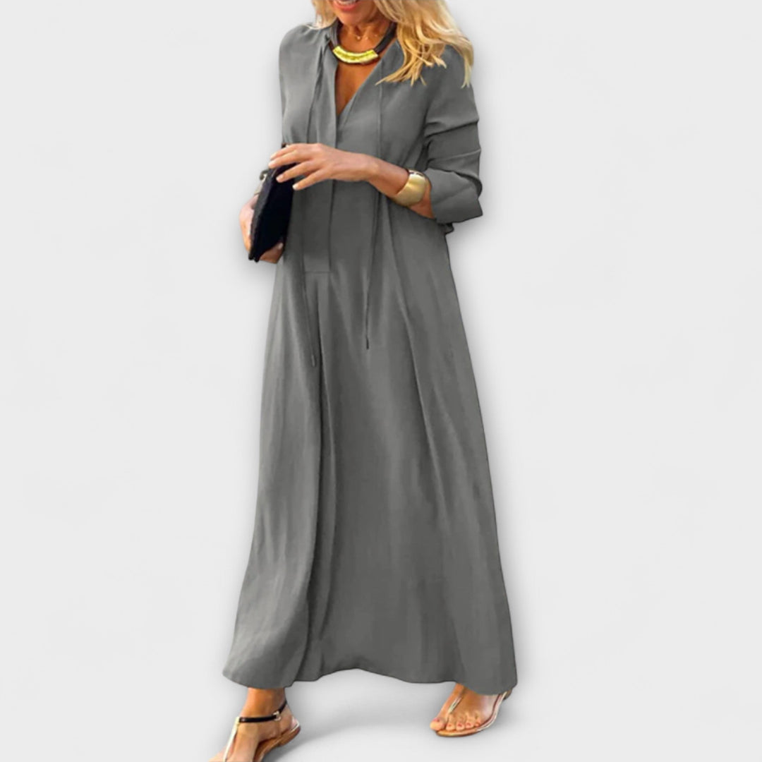 Hannalore - Schwarzes bequemes Maxikleid