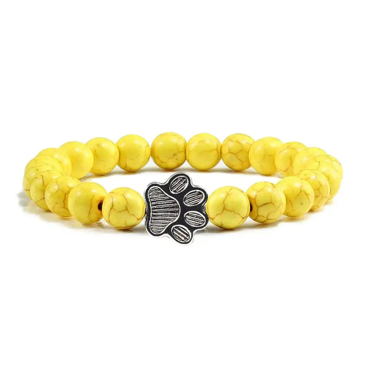Turquoise Beaded Bracelet Gráinne with Paw Print