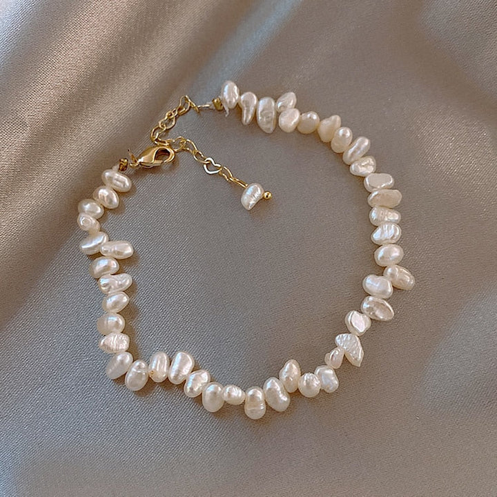 Pearl Beaded Necklace Órlaith with Baroque Pearls
