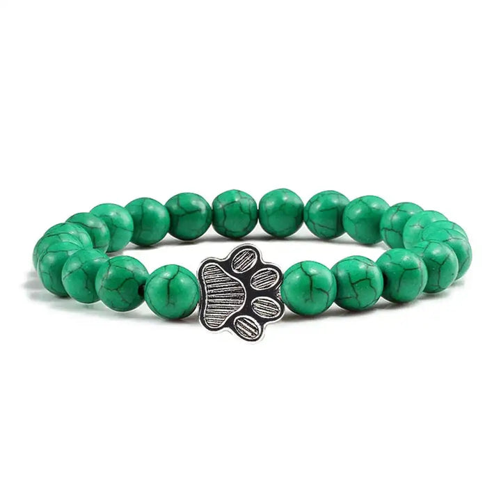 Turquoise Beaded Bracelet Gráinne with Paw Print