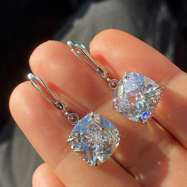 White Gold Drop Earrings Fionnuala with Zirconia