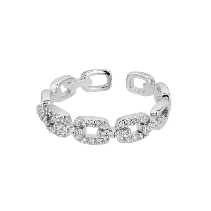 Gold Adjustable Ring Saoirse with Zirconia