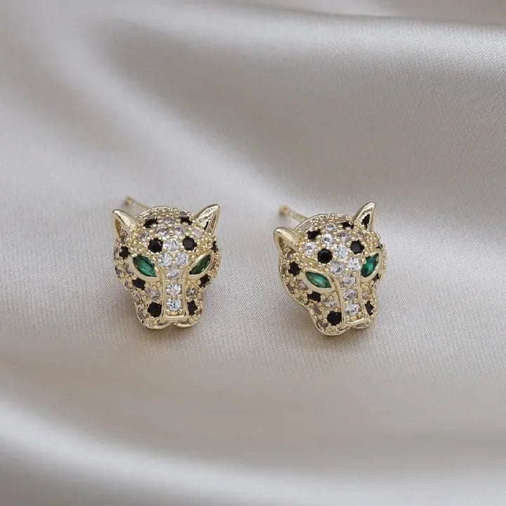 Colorful Leopard Crystal Statement Earrings