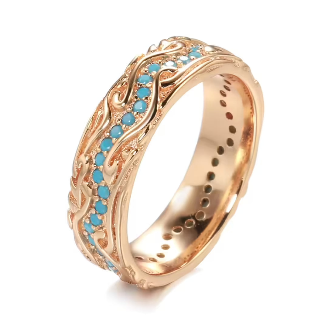 Rose Gold Ring Aoife with Turquoise