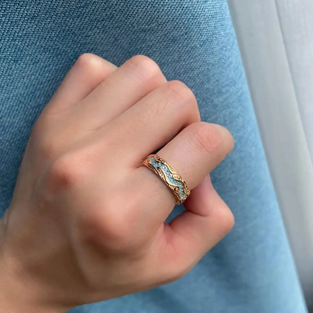 Rose Gold Ring Aoife with Turquoise