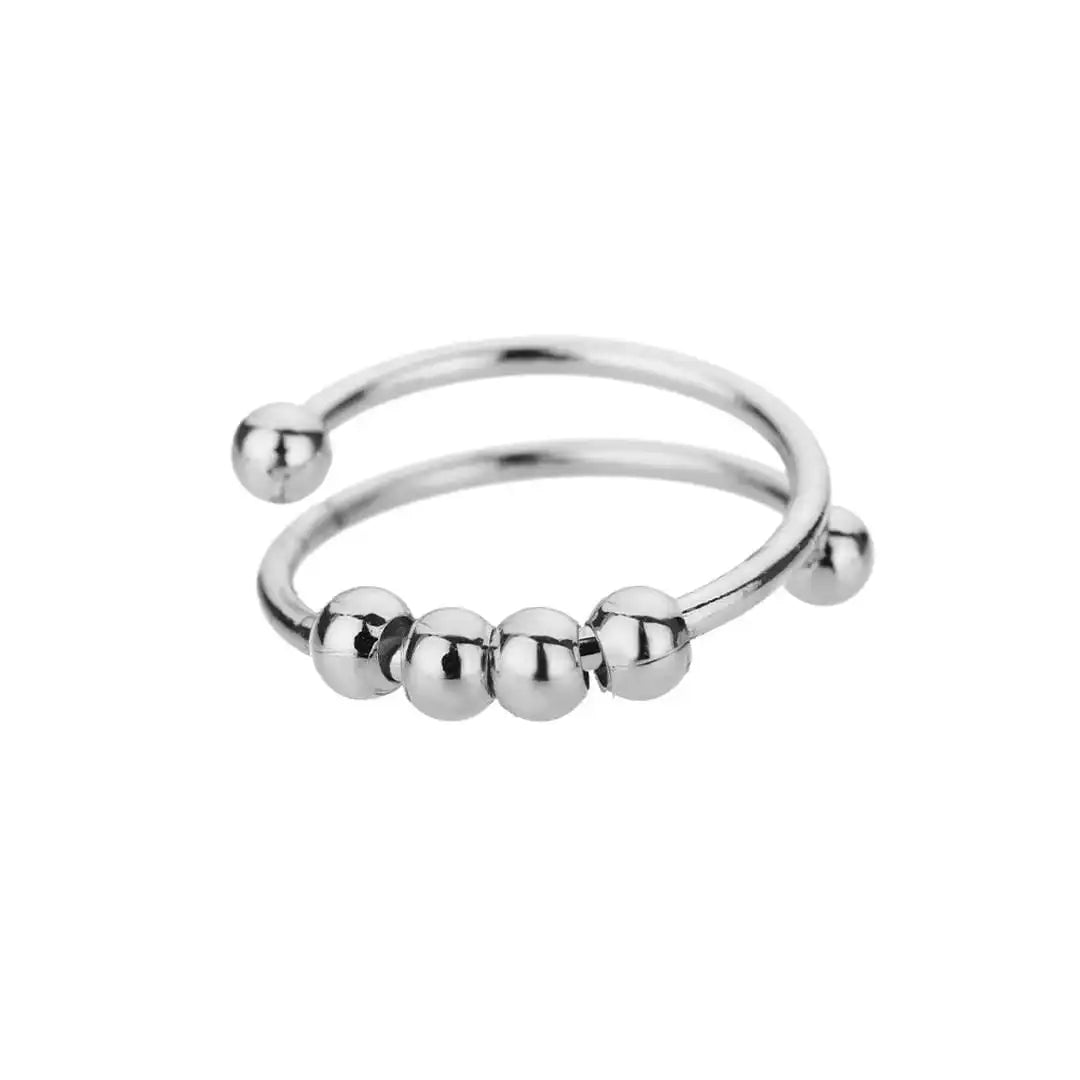 Gold Anxiety Spinner Ring Béibhinn with Fidget Beads