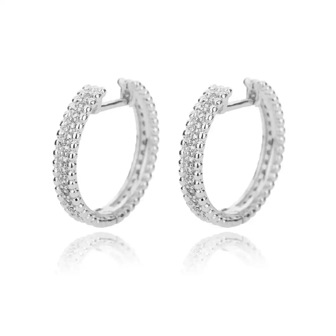 Gold Huggie Earrings Gráinne with Zirconia