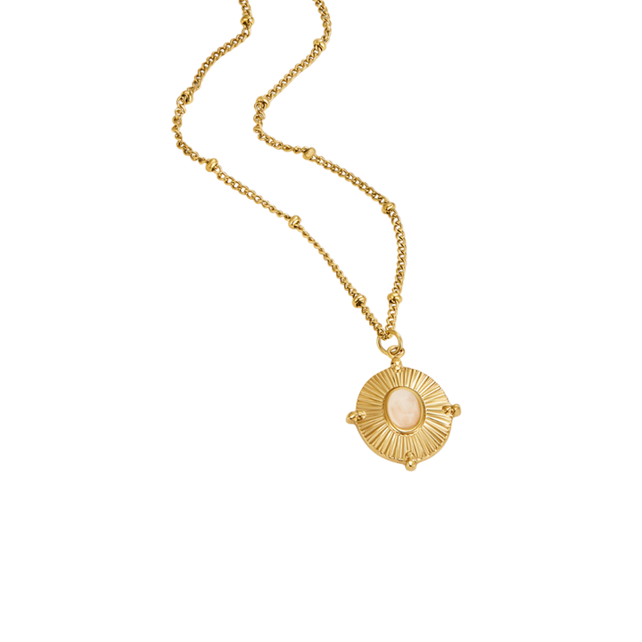 Gold Necklace Aoibhinn with Sunburst Medallion