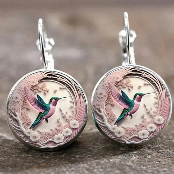 Silver Necklace Gráinne with Hummingbird Motif
