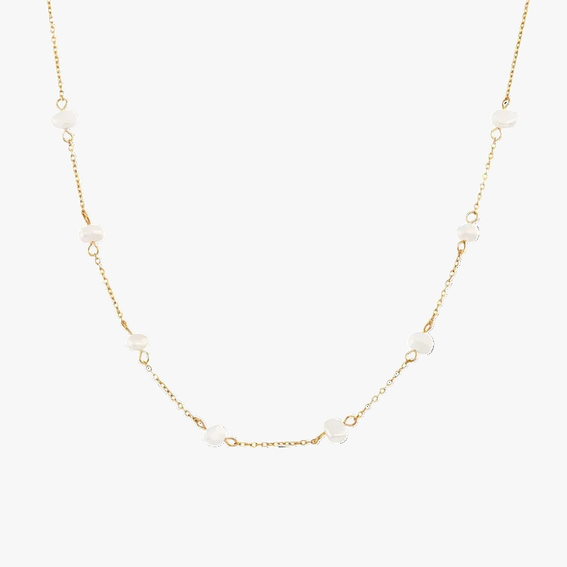 Gold Chain Necklace Órlaith with Pearls