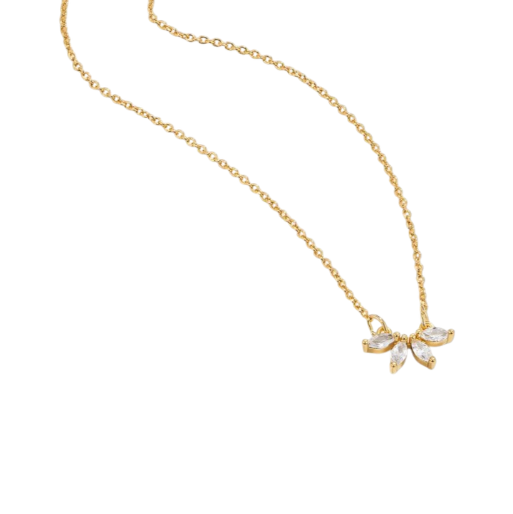 Gold Necklace Treasa with Zirconia Flower
