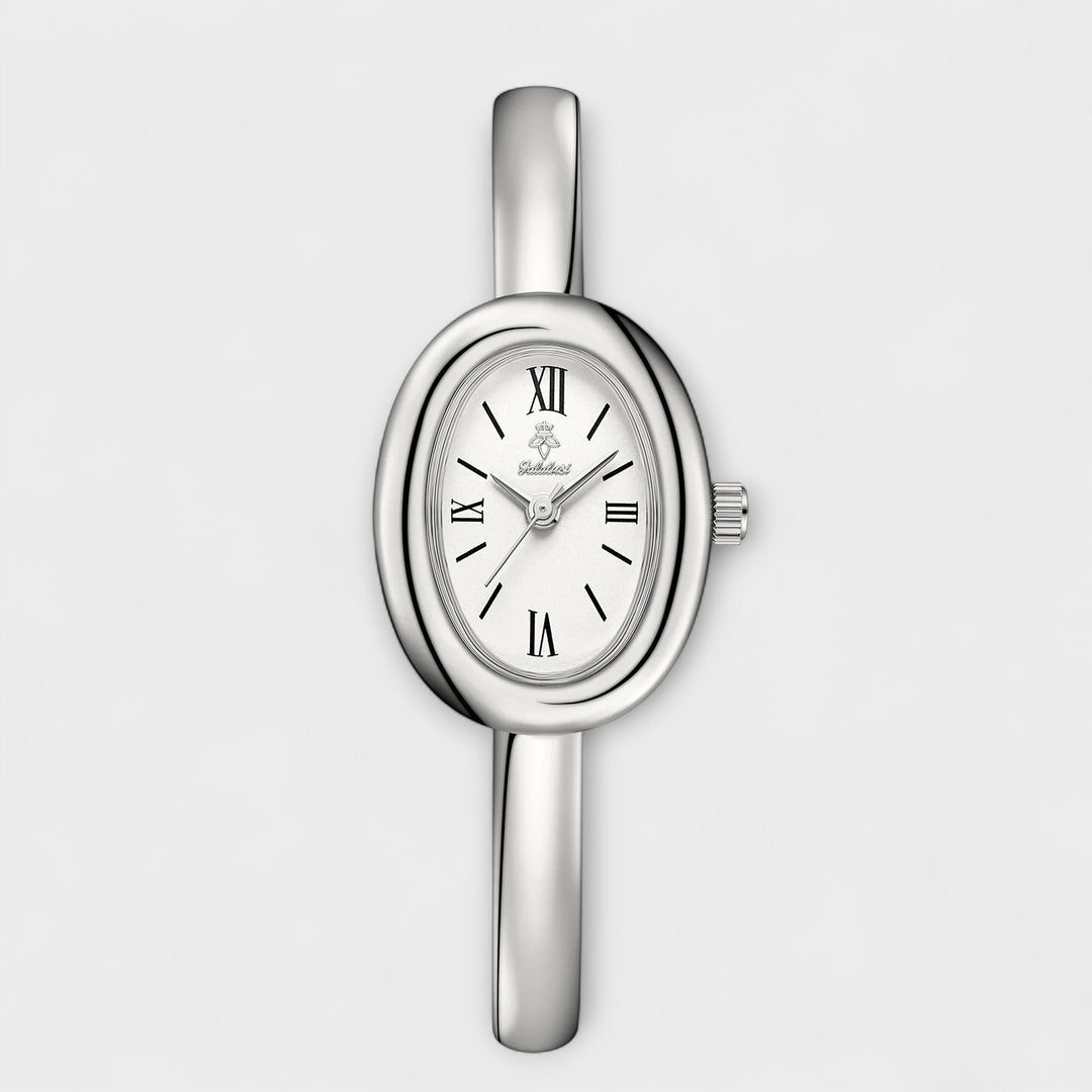 Silver Watch Órla with Green Dial and Bangle