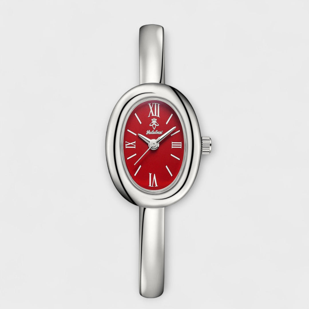 Silver Watch Órla with Green Dial and Bangle