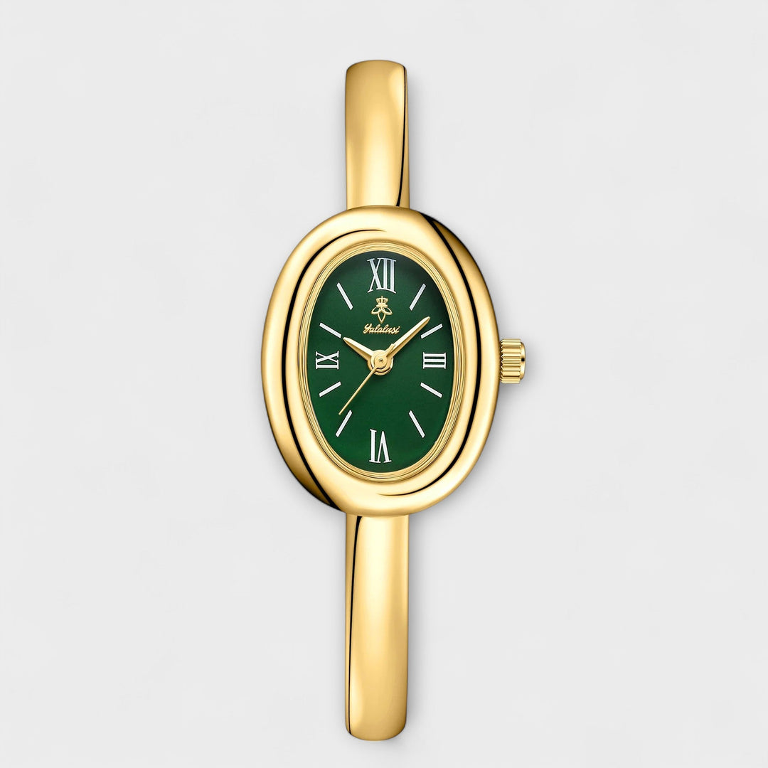 Silver Watch Órla with Green Dial and Bangle