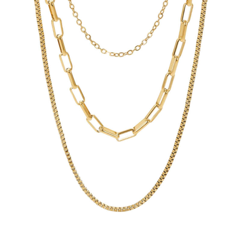 Gold Chain Necklace Sadhbh with Triple Layer