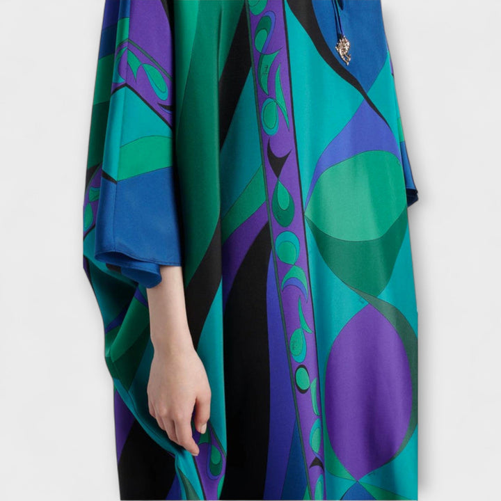 Harper - Bunter psychedelischer Satin-Kaftan