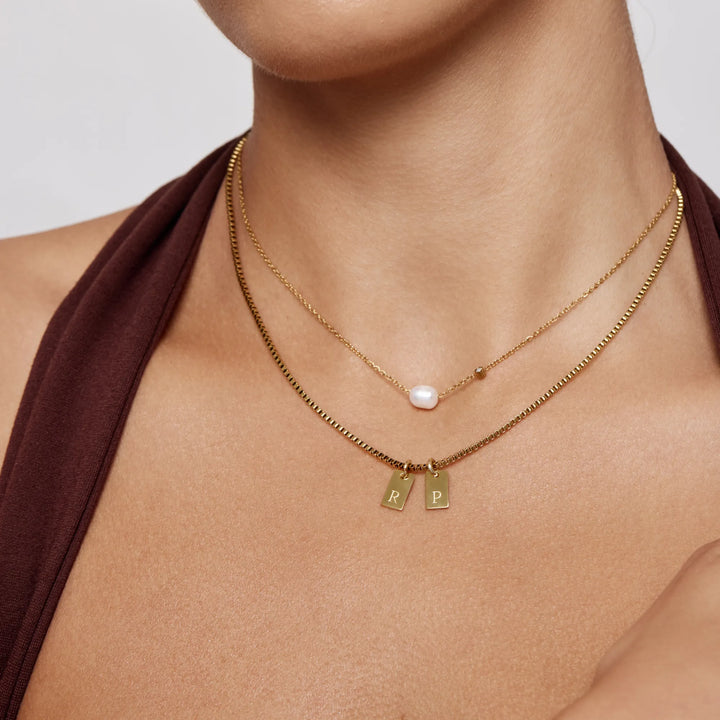 Tag Initial Necklace