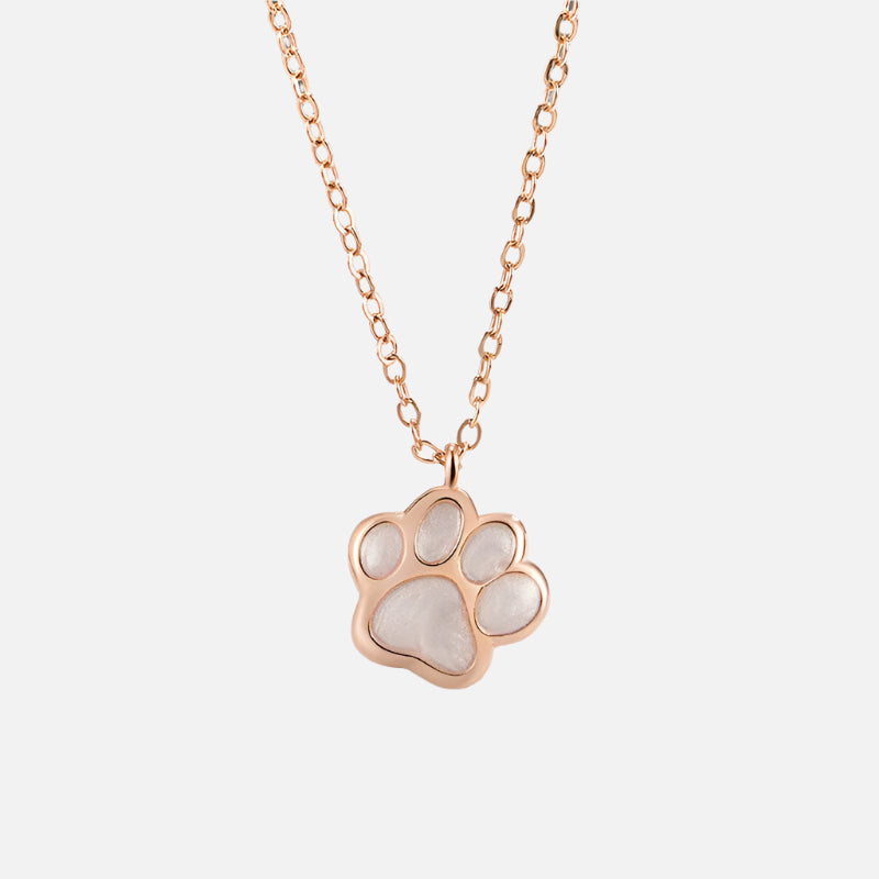 Rose Gold Necklace Deirbhile with Paw Print