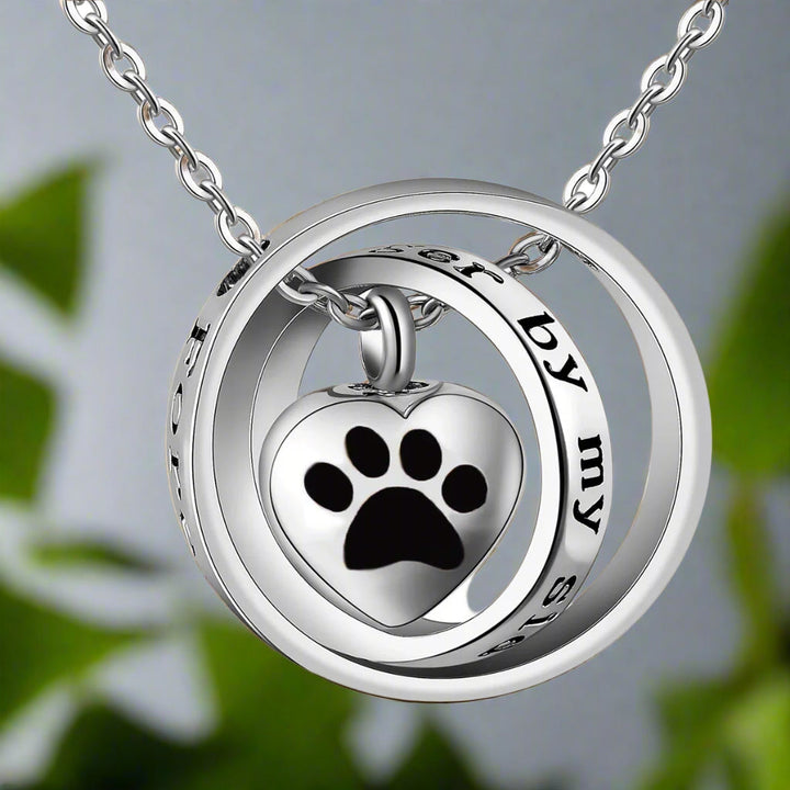 Stainless Steel Necklace Caoimhe with Paw Print Heart