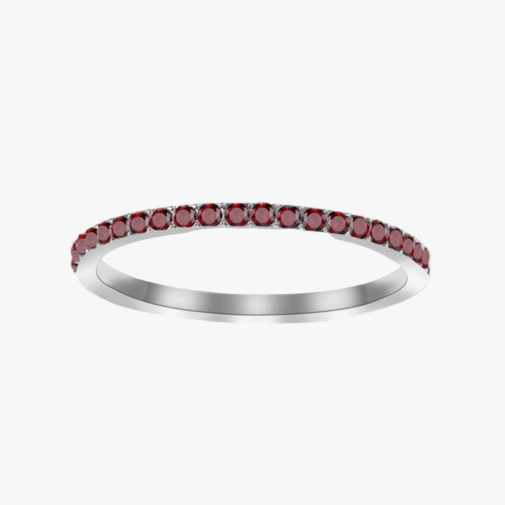 Silver Ring Clíona with Ruby Pavé