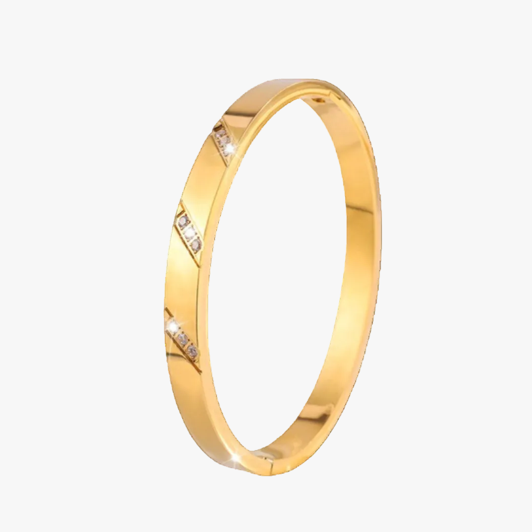 Gold Bangle Aisling with Zirconia