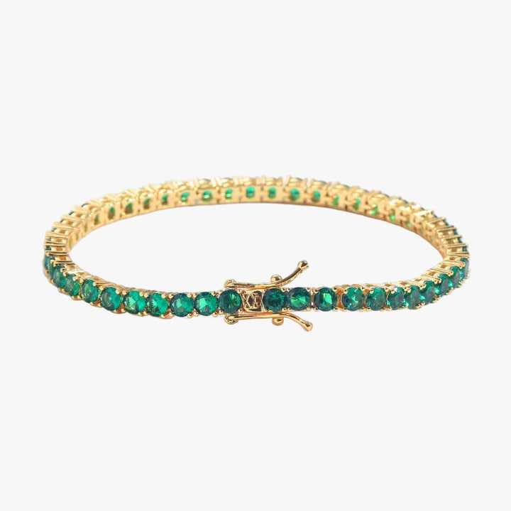 Gold Tennis Bracelet Niamh with Emerald