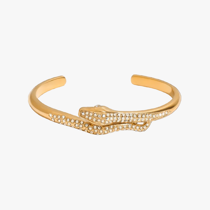 Gold Cuff Bracelet Róisín with Crystals