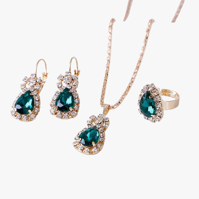 Rose Gold Necklace Maeve with Emerald