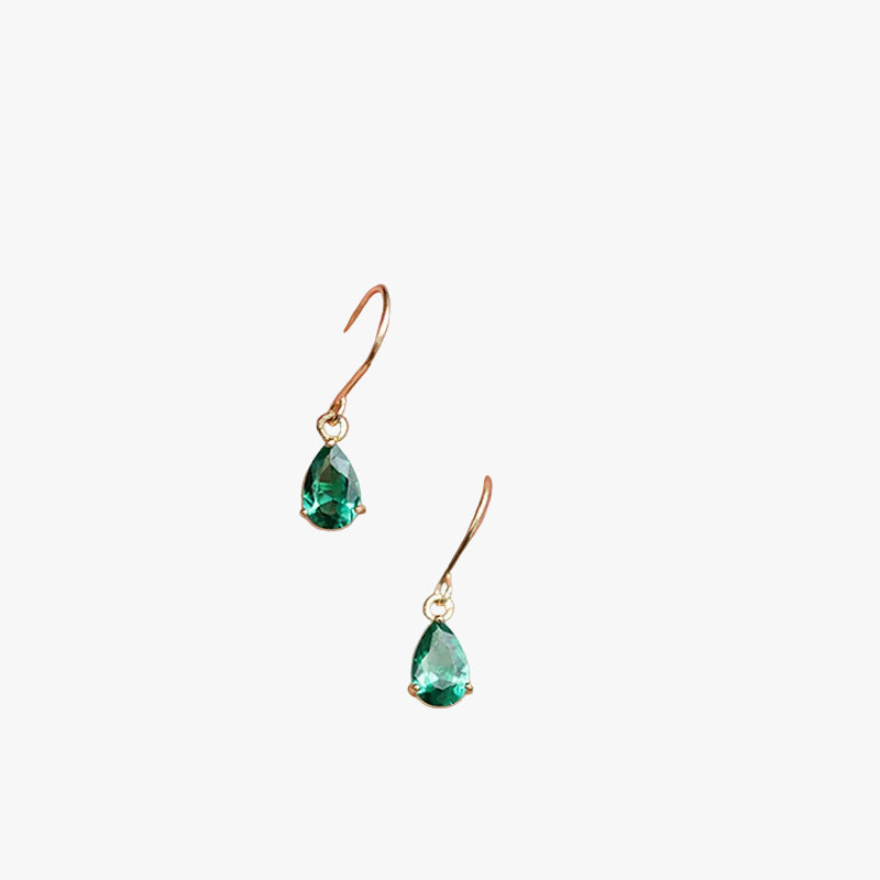 Gold Drop Earrings Éabha with Emerald