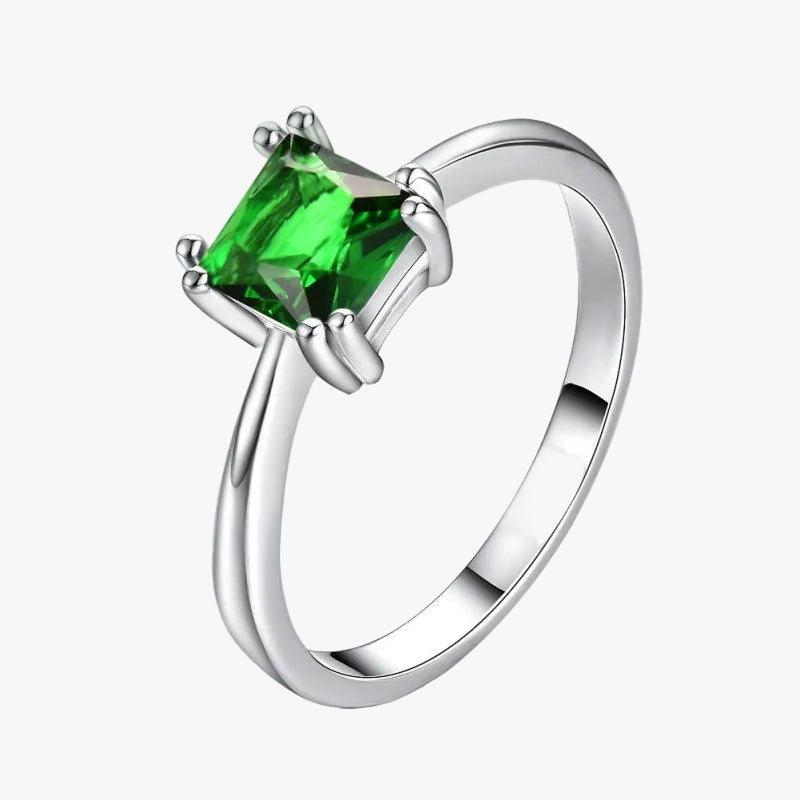 Silver Ring Éabha with Emerald