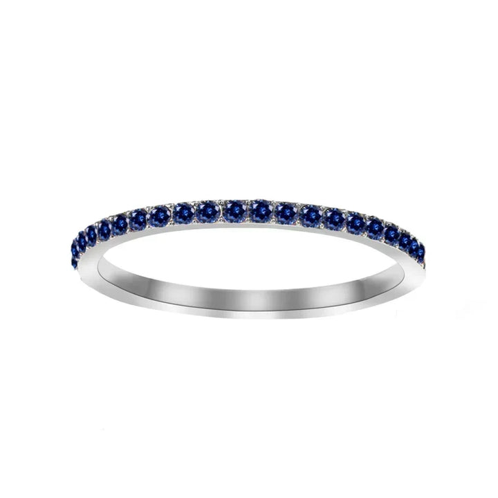Silver Half-Eternity Ring Éabha with Sapphire