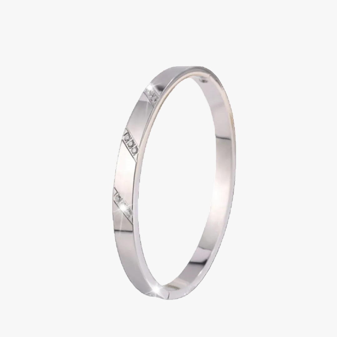 Gold Bangle Aisling with Zirconia