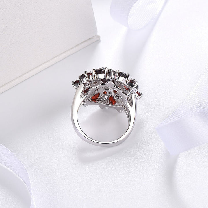 Silver Ring Sinéad with Ruby and Citrine