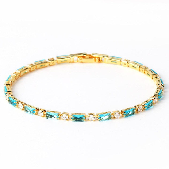 Gold Tennis Bracelet Sinéad with Turquoise Stones