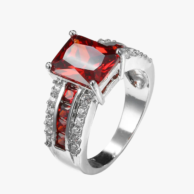 Silver Ring Eabha with Ruby