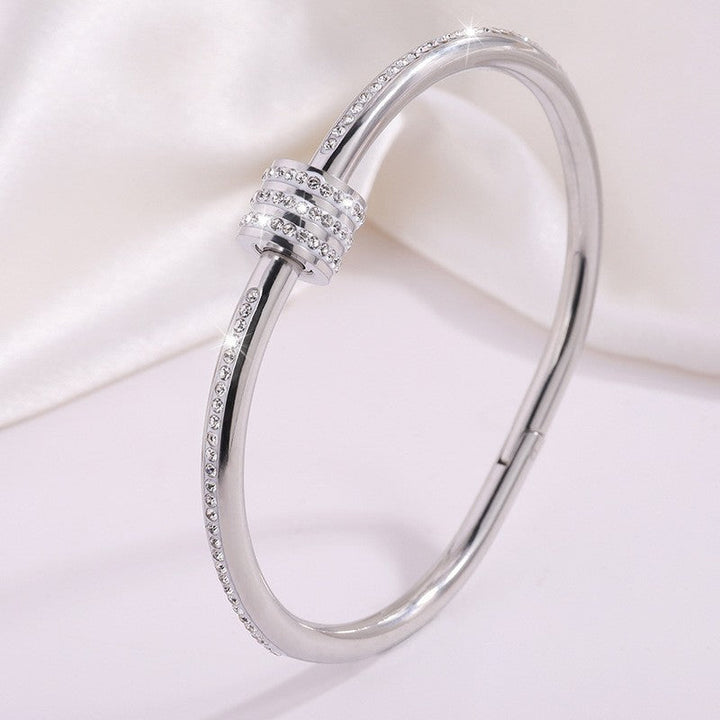 Silver Bangle Muirne with Zirconia