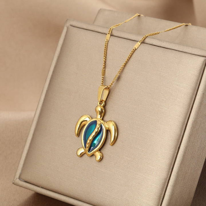 Gold Turtle Necklace Muirne